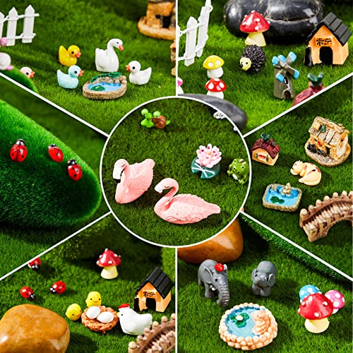 200 Pcs Miniature Fairy Garden Accessories, Including Animals, Mini Houses And Diy Dollhouse Decoration, Miniature Figurines, Micro Landscape Ornaments, Garden Diy Kit #TOP1