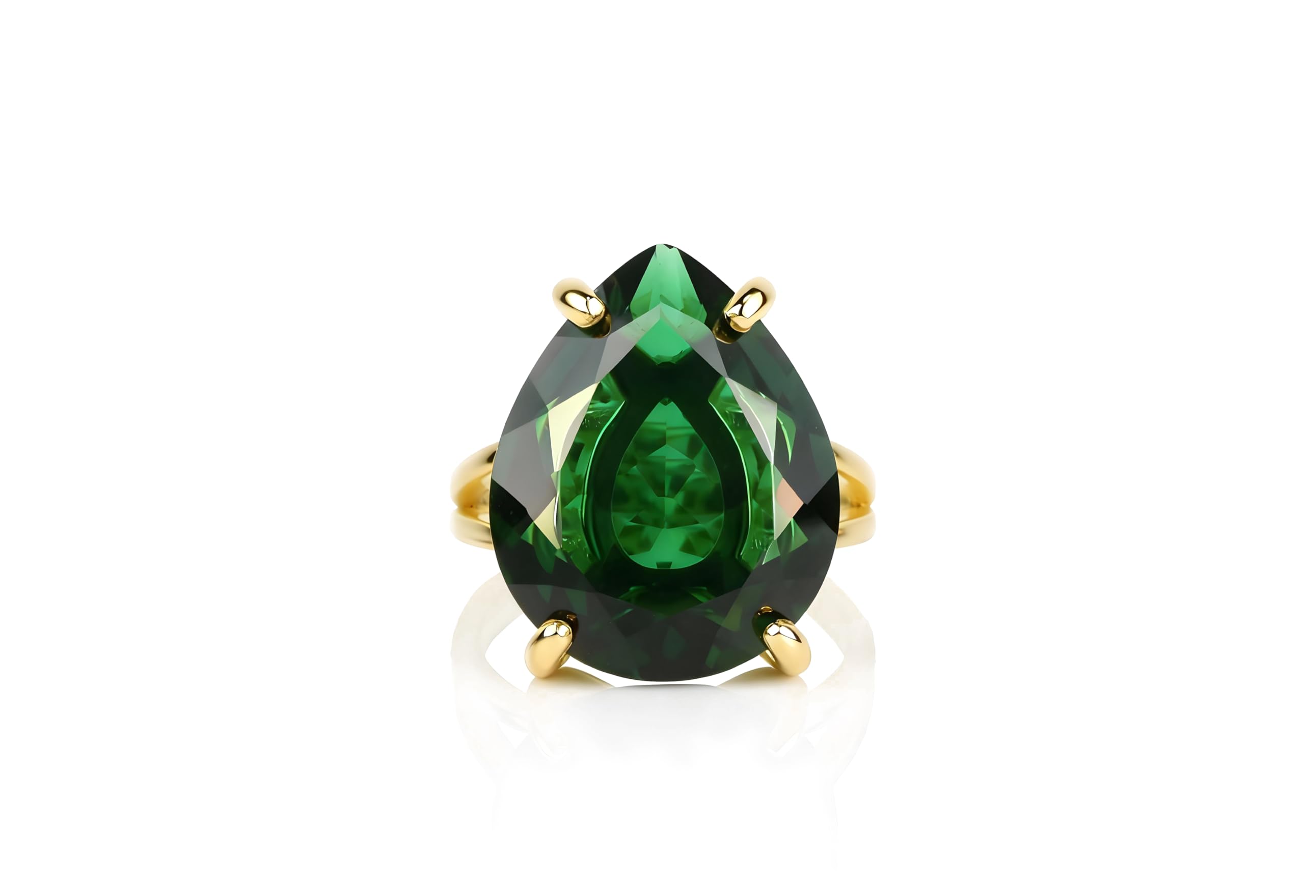Smaragd Ring in 14k Gold - Statement Schmuck - Geburtssteinringe, Moderinge, Verlobungsringe, Alltagsringe - Handgemachte Geschenke für Sie