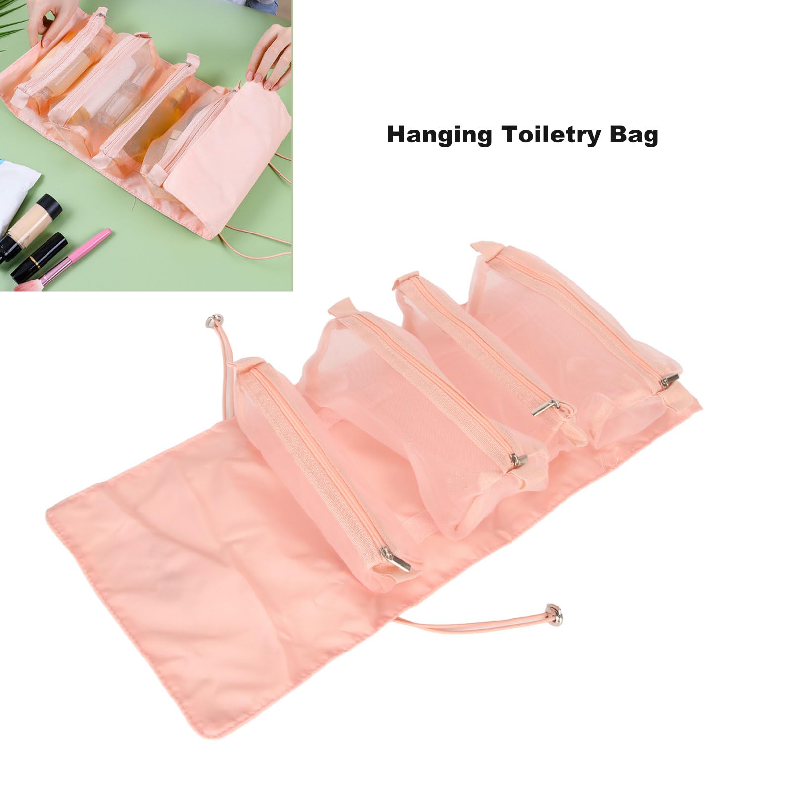 Faltbare Make-up-Tasche Pink – Kosmetiktasche Mit Unterteilungen Für Reise & Alltag