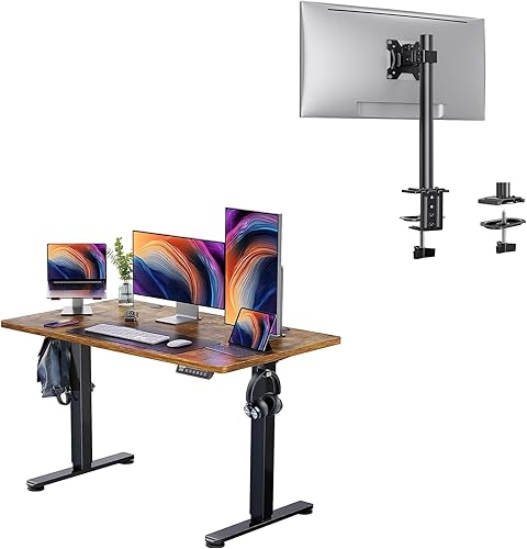 ErGear Soporte de monitor de escritorio eléctrico de altura ajustable para la mayoría de pantallas de computadora de 13 a 32 pulgadas de hasta 17.6