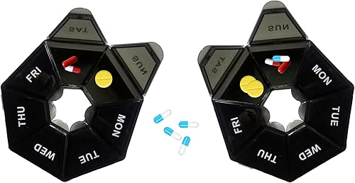 Pastillero, organizador de píldoras, pastillero, pastillero de 7 días, dispensador de píldoras, paquete portátil de pastillas, dispensador de