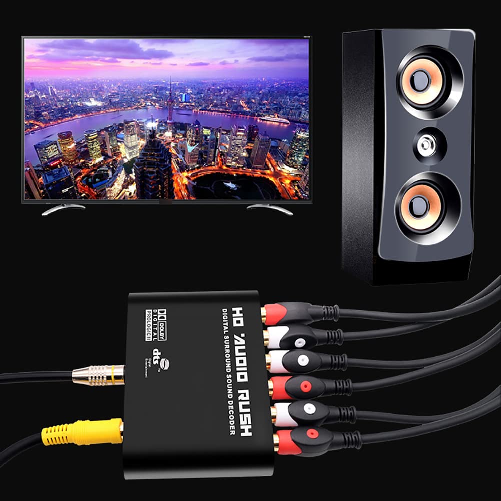 RSGK Decodificatore Audio Digitale 5.1, Conversione Coassiale in Fibra Ottica, TV Spdif Audio Digitale Collegata al Vecchio Amplificatore di Potenza Decodifica DTS Audio