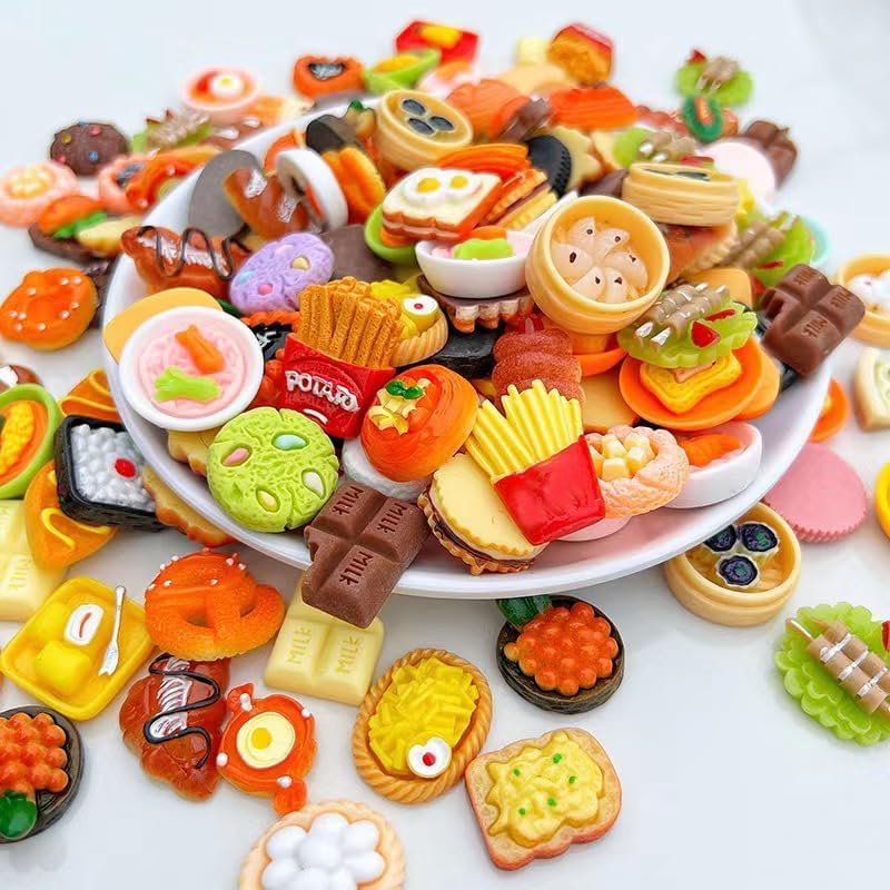 TROFFLLY Mini Resin Food Toys Decoration Mixed Model Making Miniature Random Imitation Cup Dessert Pastry Cake Topper Dollhouse Small Ornaments Food Toys (30)-image-27