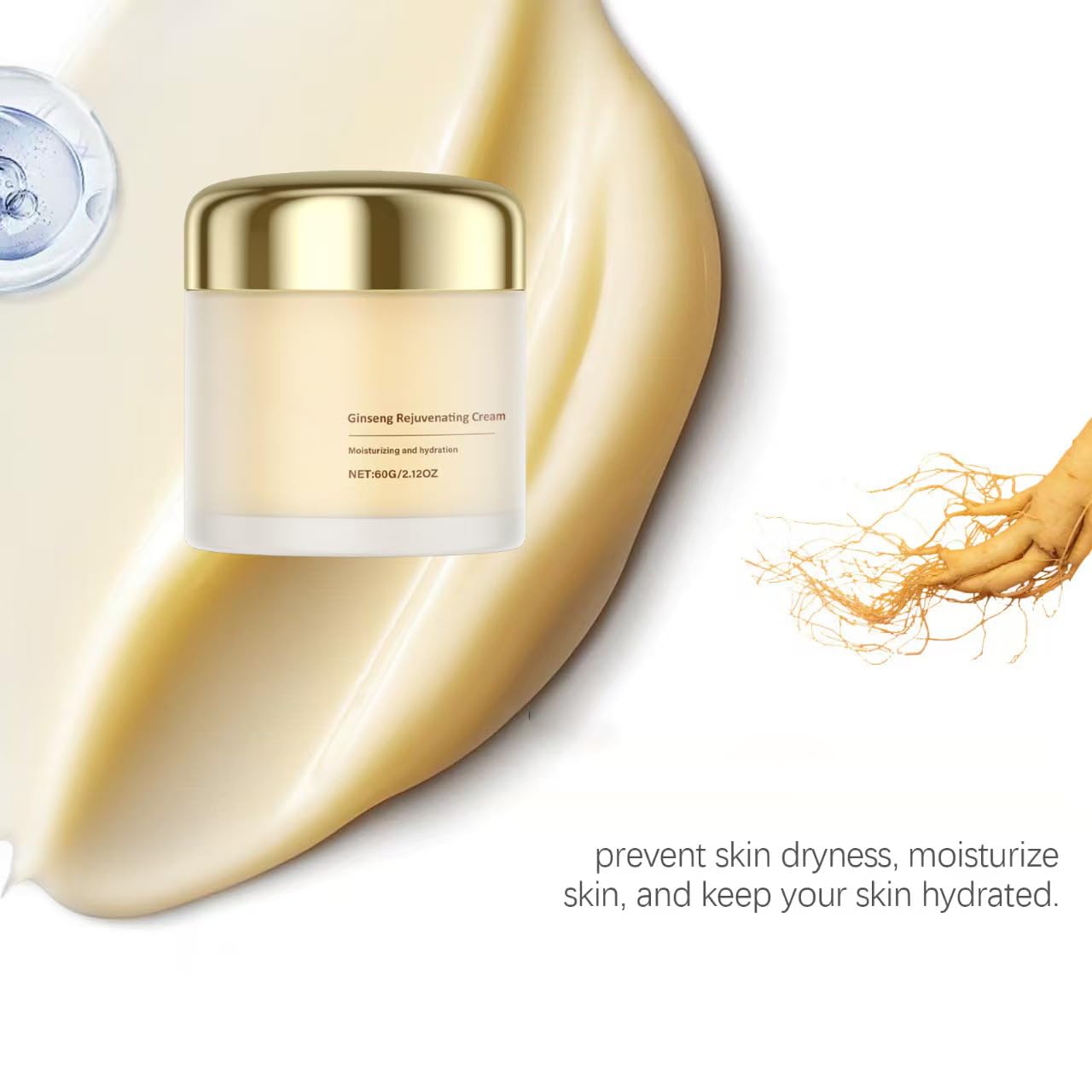 Crema rejuvenecedora de ginseng, suero facial para mujeres, antienvejecimiento, hidratación profunda para una piel más suave, reduce las líneas finas, adecuado para todos los tipos de piel. (5