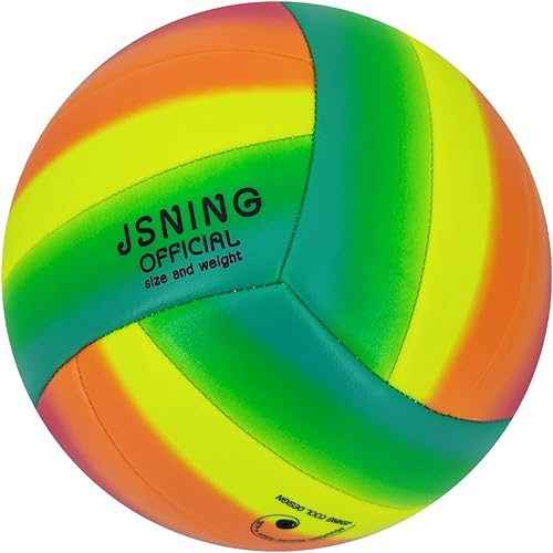 Colorful Volleyball Soft Touch for Outdoor Indoor Beach Game,Official Size 5,Volley Lite Volleyball with Pump