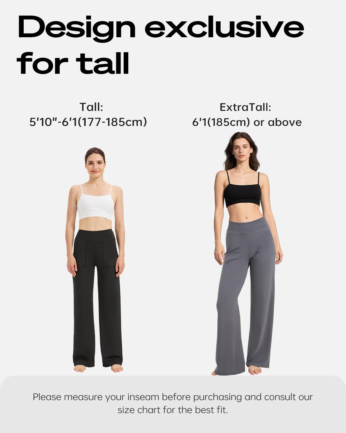 Zylioo Leggings à jambe longue pour femme / Extra longue, Leggings opaques à coupe bootcut Taille grande / Extra grande, Pantalon de fitness Bootleg Jazzpants, L taille tall