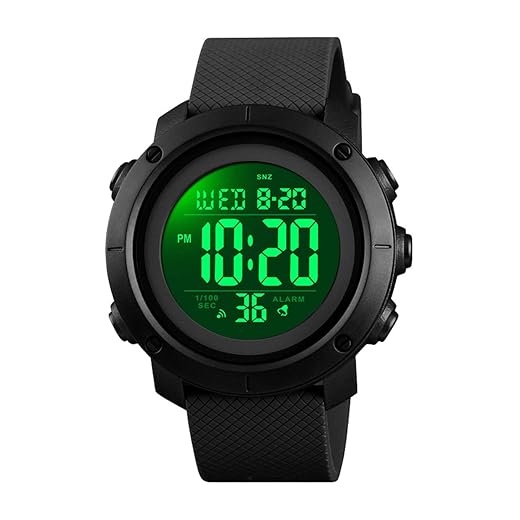 Big Boys Digital Watch Sports Teen Waterproof Military Back Light Watch for Teenagers Boys Ages 11-18 Black