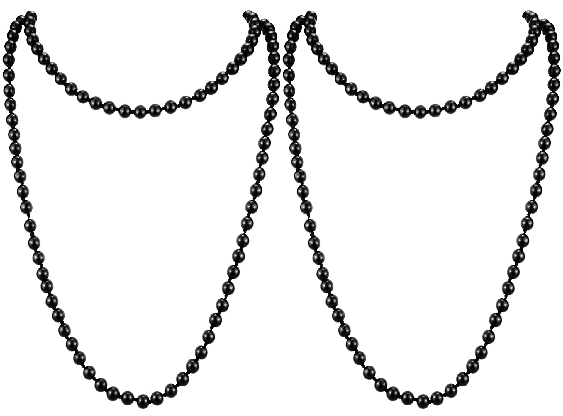 Riuziyi 2 Pack Faux Long Pearls Beads Necklace, Fashion Flapper Beads 1920s Artificial Imitation Pearls Vintage Jewelry for Women Girls 59"