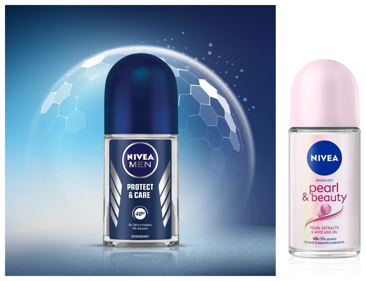 NIVEA Deodorant Roll On for Women, Pearl & Beauty, 50ml and Deodorant Roll On for Men, Protect & Care, 50ml-picture-38