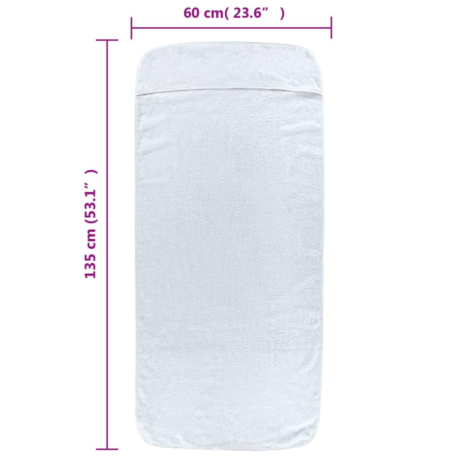Telo Mare microfibra – leggero, fine e ad asciugatura rapida - Asciugamano Microfibra Grande - telo mare XXL - 100% riciclato,Asciugamani da Spiaggia 6 pz Bianchi 60x135 cm Tessuto 400 GSM