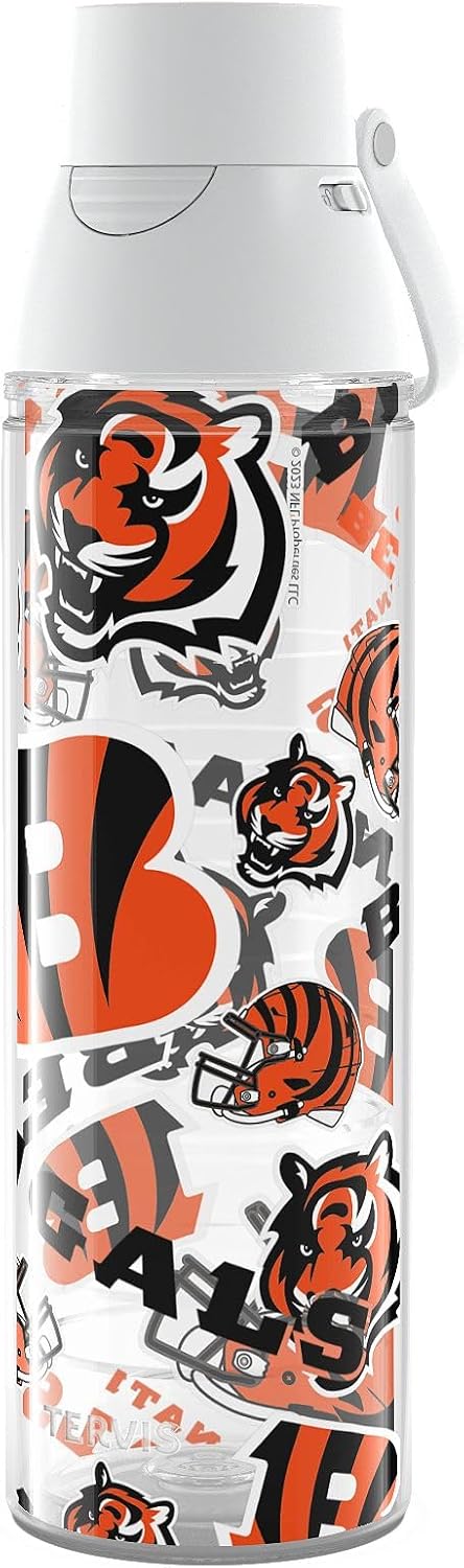 Tervis Venture® Lite Tritan 24OZ | NFL® Cincinnati Bengals - All Over | Made in America, Leakproof, Double-Wall Vacuum Insulated, Keeps Drinks Cold