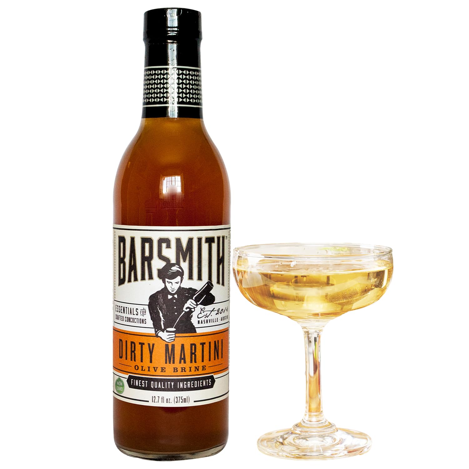 Barsmith Bar Essentials Dirty Martini Mix - No Artificial Flavors or Colors - Olive Brine for Authentic Dirty Martinis - Ideal Cocktail Mixer for Home Bartenders & Cocktail Lovers - 12.7oz (Pack of 1)