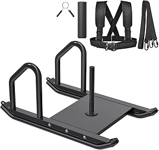 Kipika Weight Sled, Workout Sled, Fitness Strength Training Sled, Speed Training Sled for Training Outdoor, Improves Speed and Muscle Strength, Suitable for 1" & 2" Weight Plate