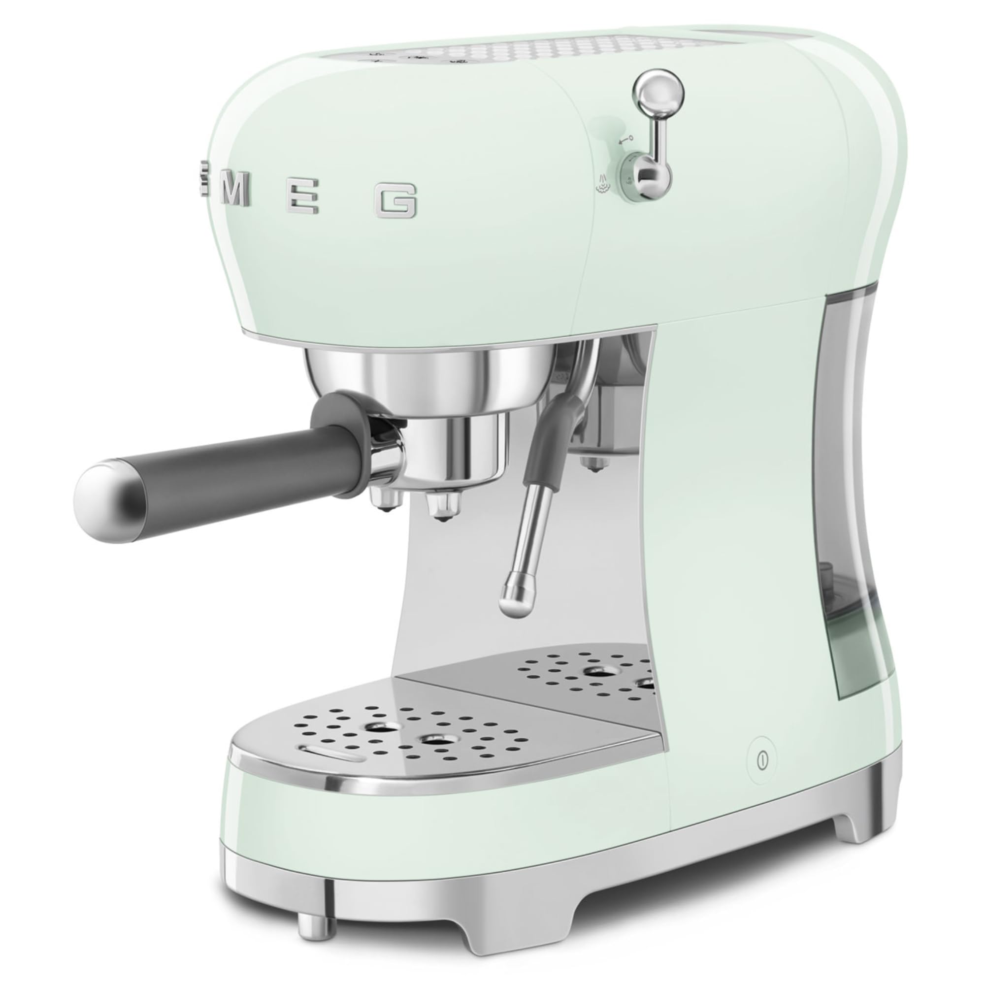 Smeg ECF02PGUK, 50's Retro Style Aesthetic Espresso Coffee Machine, Professional Pressure and Anti Drip System, Adjustable Cappuccino System, Flow Stop Function, 1 L Removeable Tank, Pastel Green