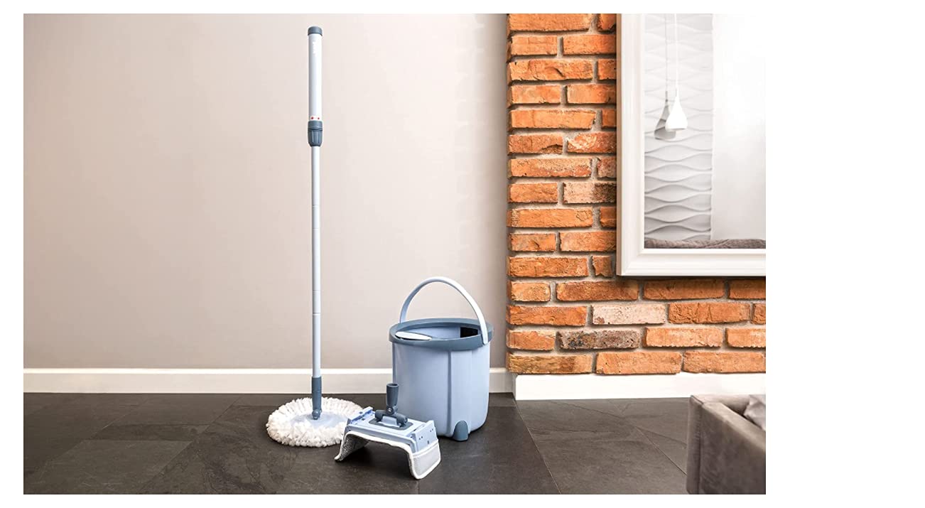 York | 360° | Special Rotierender Bodenwischer + Eimer + Teleskopstange | Bodenwischer | Wischmopp | Mopp | Wischroboter | Reinigung von Fliesen und Laminat | Eimer Kapazität: : 13 Liter