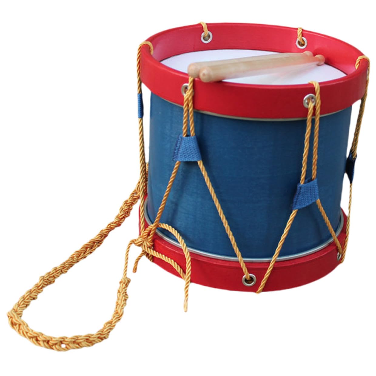 Mikikit Caja de Percusión Infantil con Baquetas, Tamborcito Pequeño de Piel, Instrumento Musical Educativo y Portátil para Desarrollo Rítmico y Aprendizaje Musical, Juguete Seguro