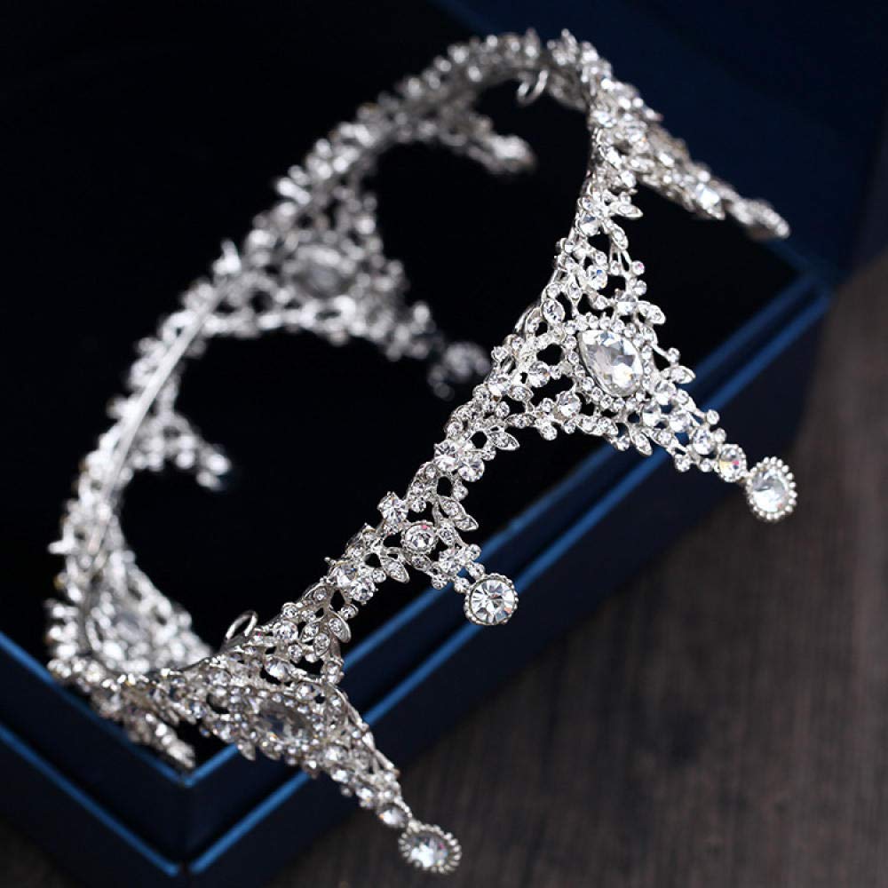 Tiara, stop strasu, biżuteria na głowę, srebrna, dla kobiet, prosta, modna ozdoba na wesele, ozdoba do włosów, w stylu vintage, na imprezę, prezent