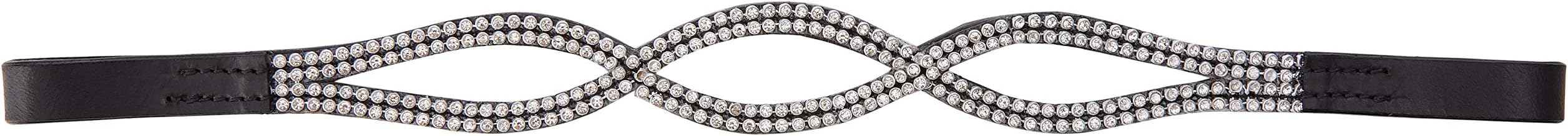Cwell Equine Bling Diamante 3 loops Crystal Browband (Black) F/C/P (FULL 16")