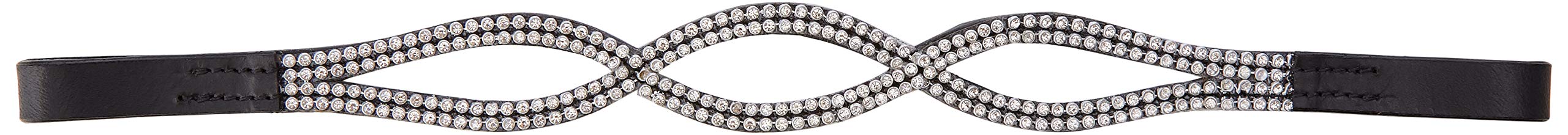 Cwell Equine Bling Diamante 3 loops Crystal Browband (Black) F/C/P (FULL 16")