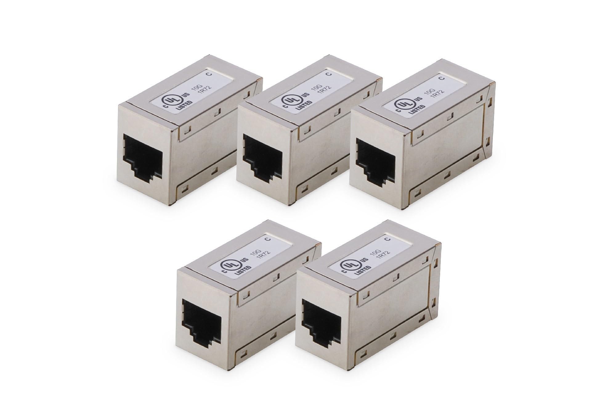 Digitus Accoppiatore RJ45 Cat 6 - 5 Pezzi - Prolunga Per Cavo Lan - Connettore Per Cavo Di Rete Cat6 - Compatibile Poe - Accoppiatore Modulare - Per Switch, Dsl, Modem, Router, Pc - Argento - 4