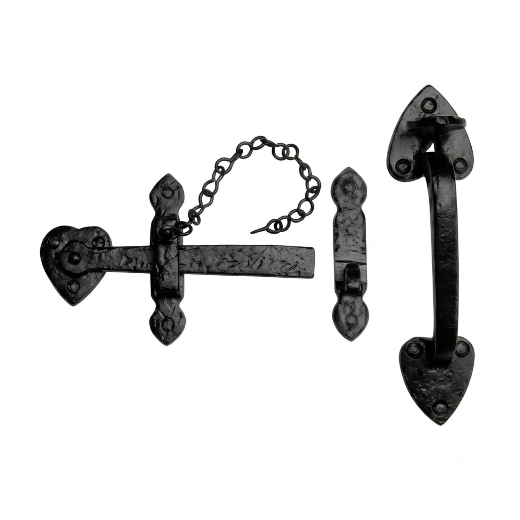 Black Antique Thumb Latch Heavy Duty Metal Finish | Rustic Door Latch for Wooden Gates, Sheds, Fences & Garden Doors | Decorative Gate Hardware with Strong Locking Mechanism for Indoor & Outdoor Use
