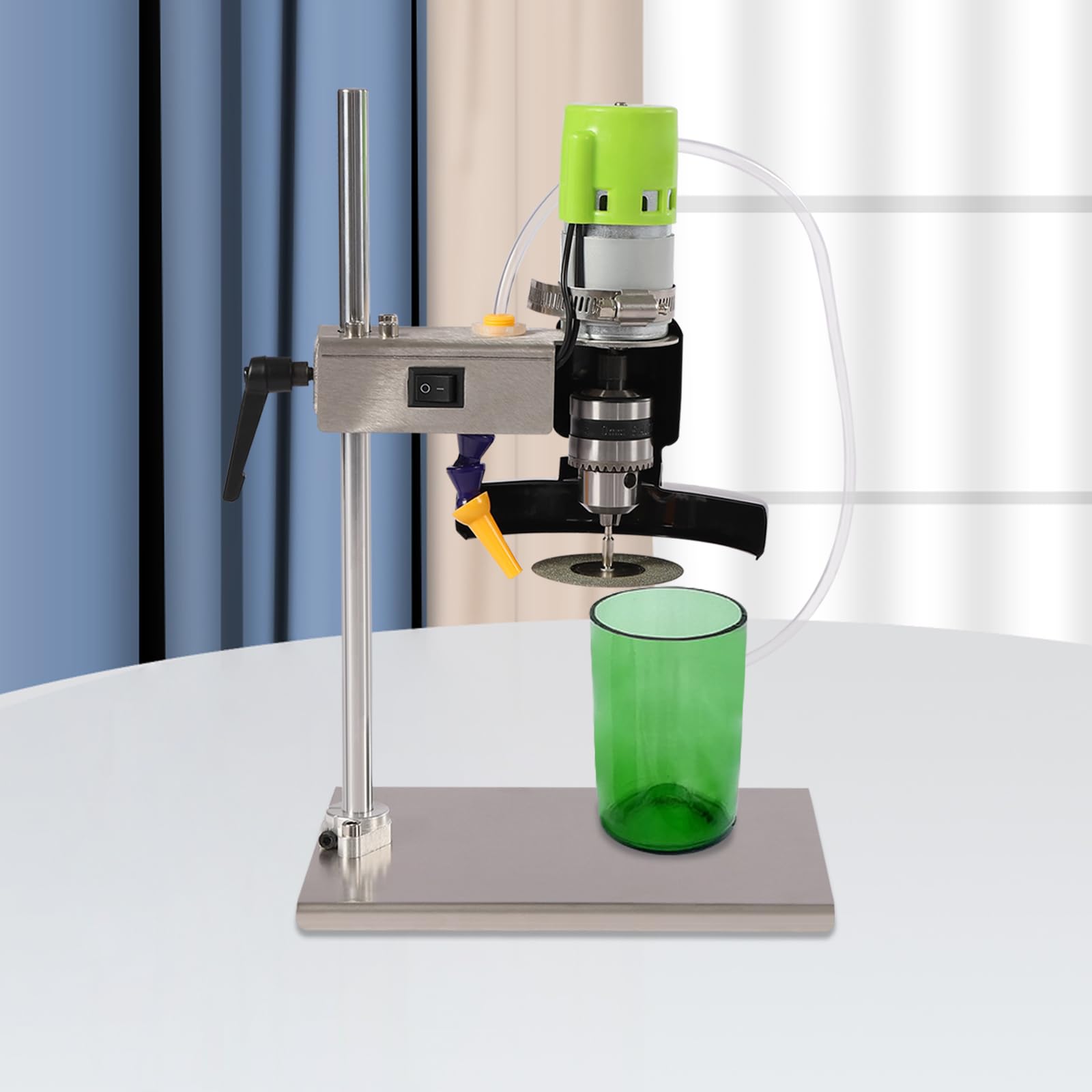 Coupe-bouteille électrique en verre 150 W, Machine de découpe de bouteilles en verre électrique Vitesse réglable 2000-6000 tr/min, DIY Bouteille en Verre Cutter Kit