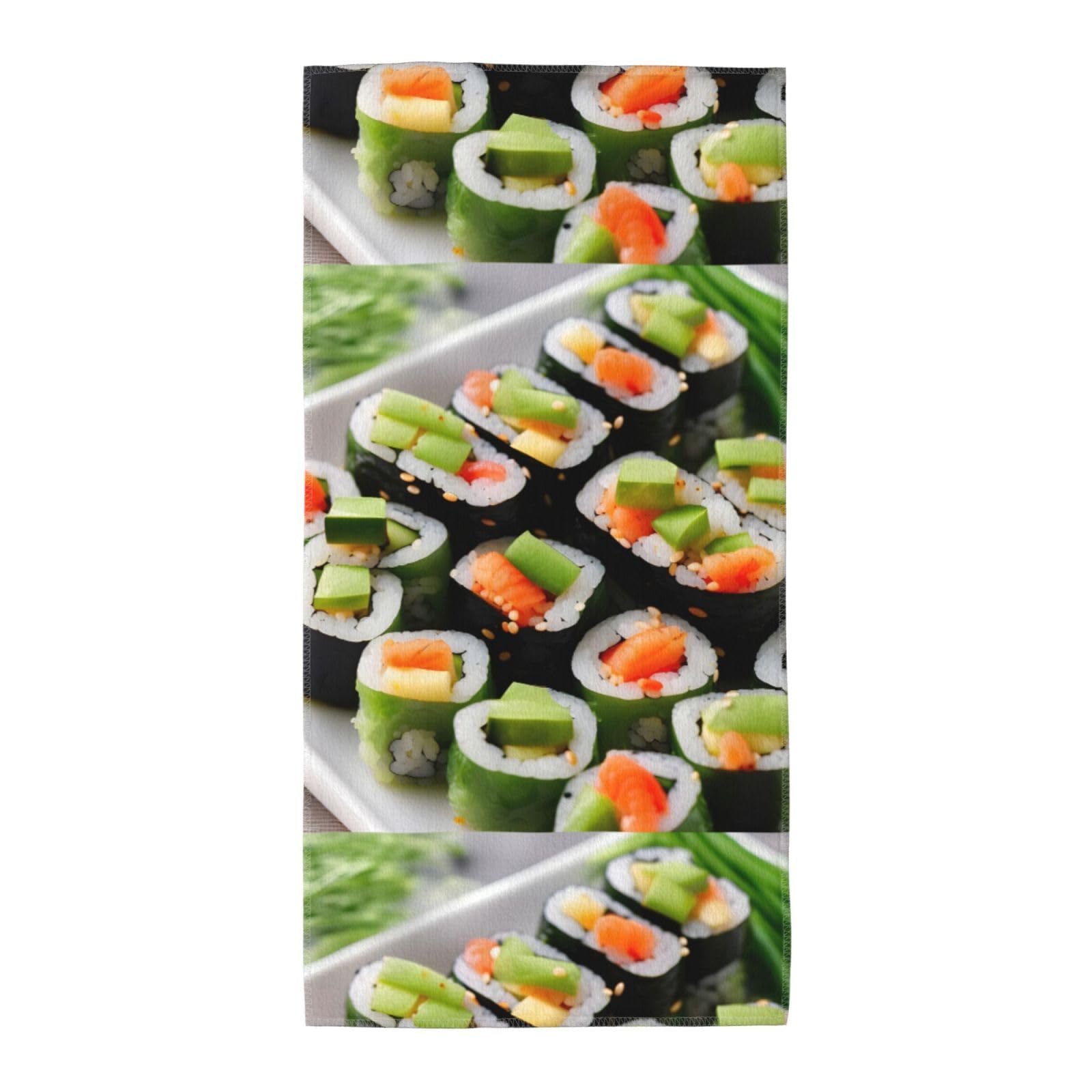 Cbaaghh Sushi Dill Pickles Print Towel, Towels Thick Face Towels Fast Drying Washcloth For Bath, Spa, Gym
