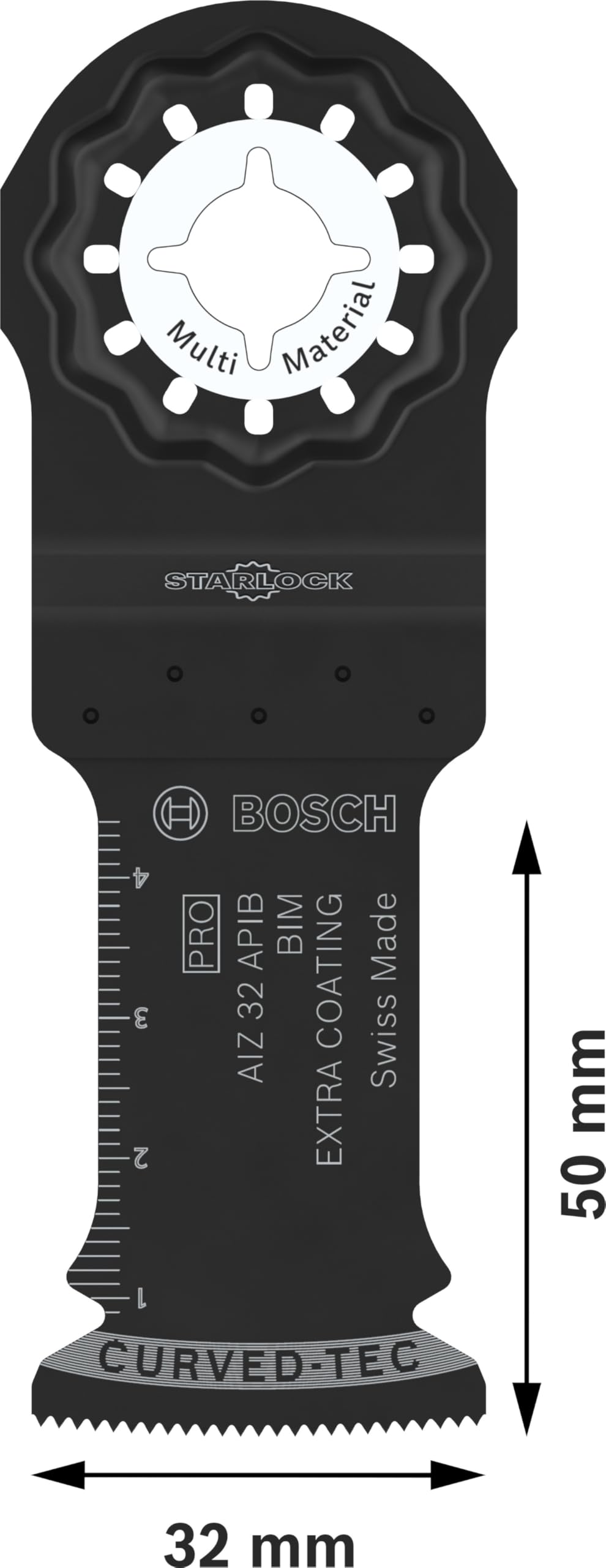 Bosch 10 hojas multimaterial AIZ 32 APIB para herramientas multifunción (para madera con clavos, metal sándwich, ancho 32 mm, accesorio profesional)