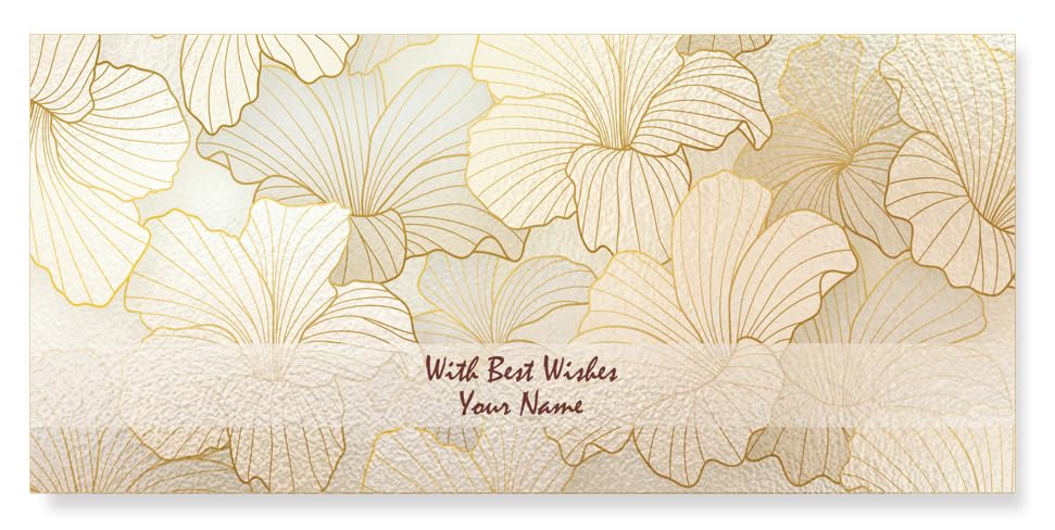 Image of Brown Cloud Customised Shagun /Money /Gift Envelope /Lifafa printed on Pearl finish card with inside printing with Personalized Message /Name for festivals /events (SE IN 04)(Pack of 20)