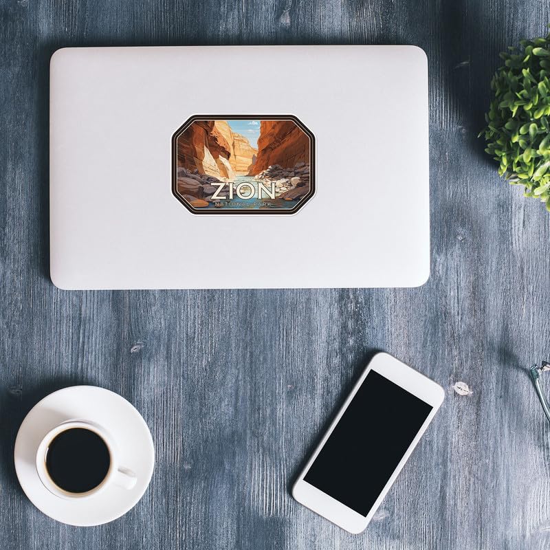 Zion National Park Waterproof Vinyl Sticker - 3 Inch Outdoor Decal For Cars, Laptops & Water Bottles