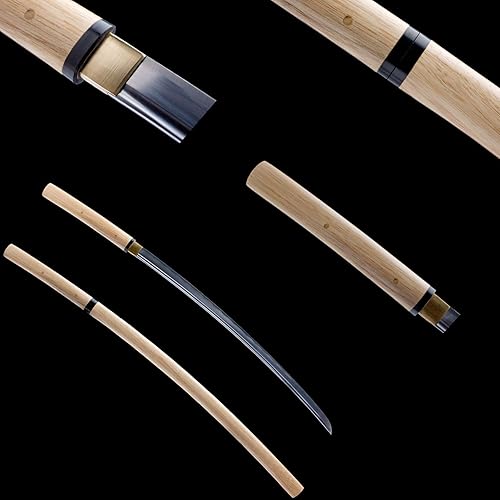 LALAPORT Samurai forjado a mano 41 "Shirasaya Katana Espada Completa Espadas Japonesas 1045 Acero al Carbono Tratamiento Térmico Antiguo