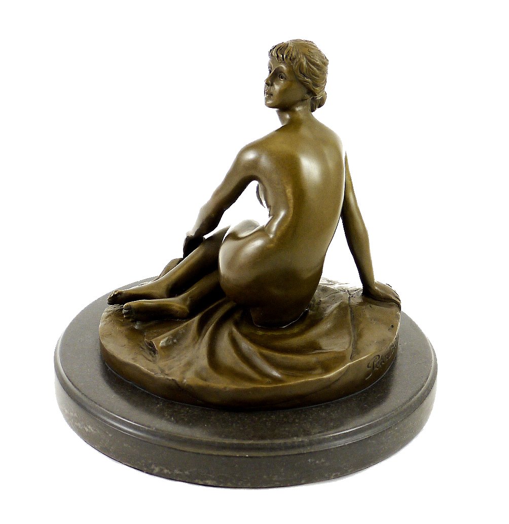 Kunst & Ambiente - Jugendstil Bronzefigur - Der Frühling (1891) - signiert - Peter Breuer Skulptur - Deko Figur - Wohndeko