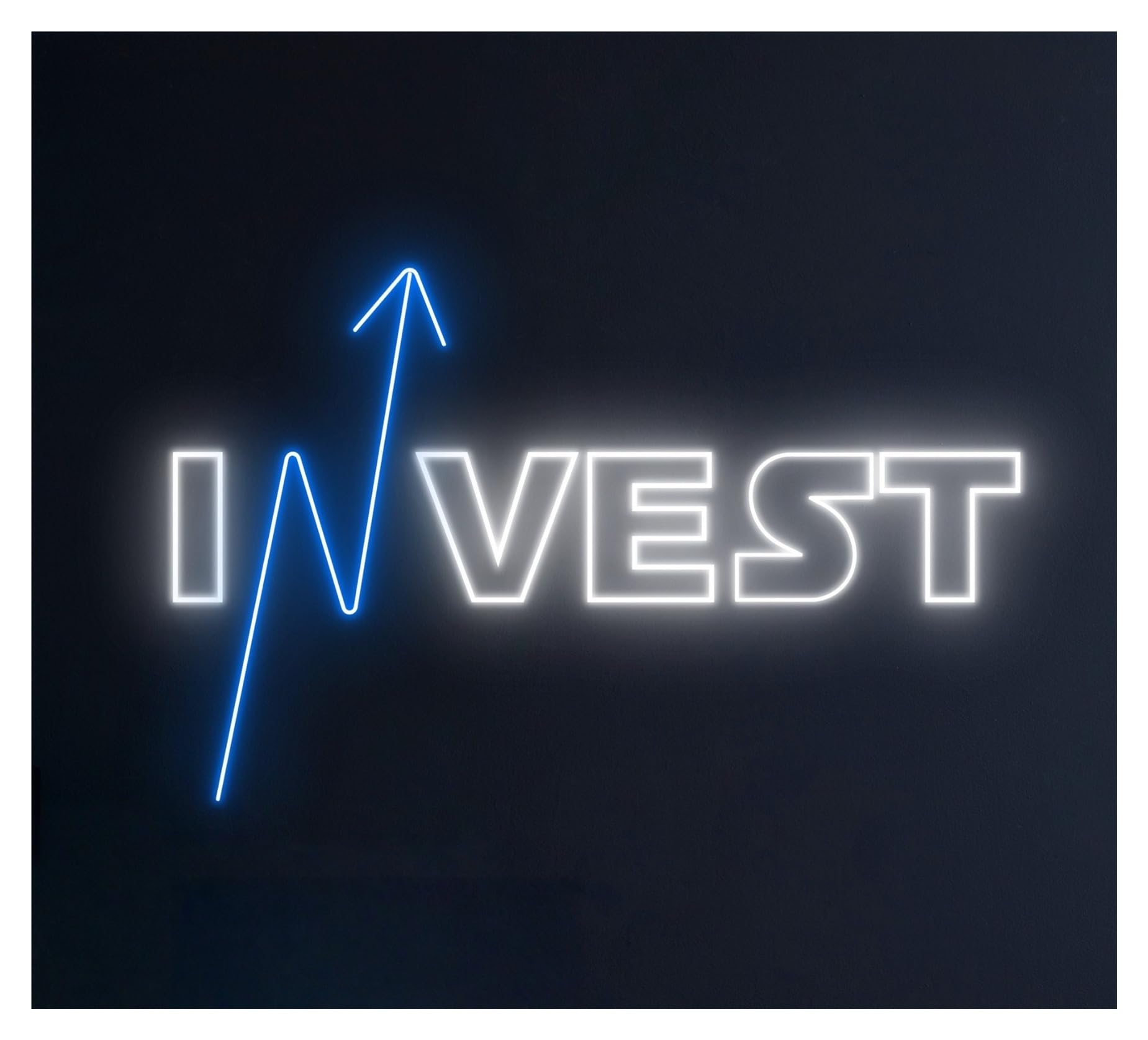 RONGCH Hanging Art Signs Invest Stock Market Neon Sign Trading Storefront Window Display Business Entrance Livingroom 50cm