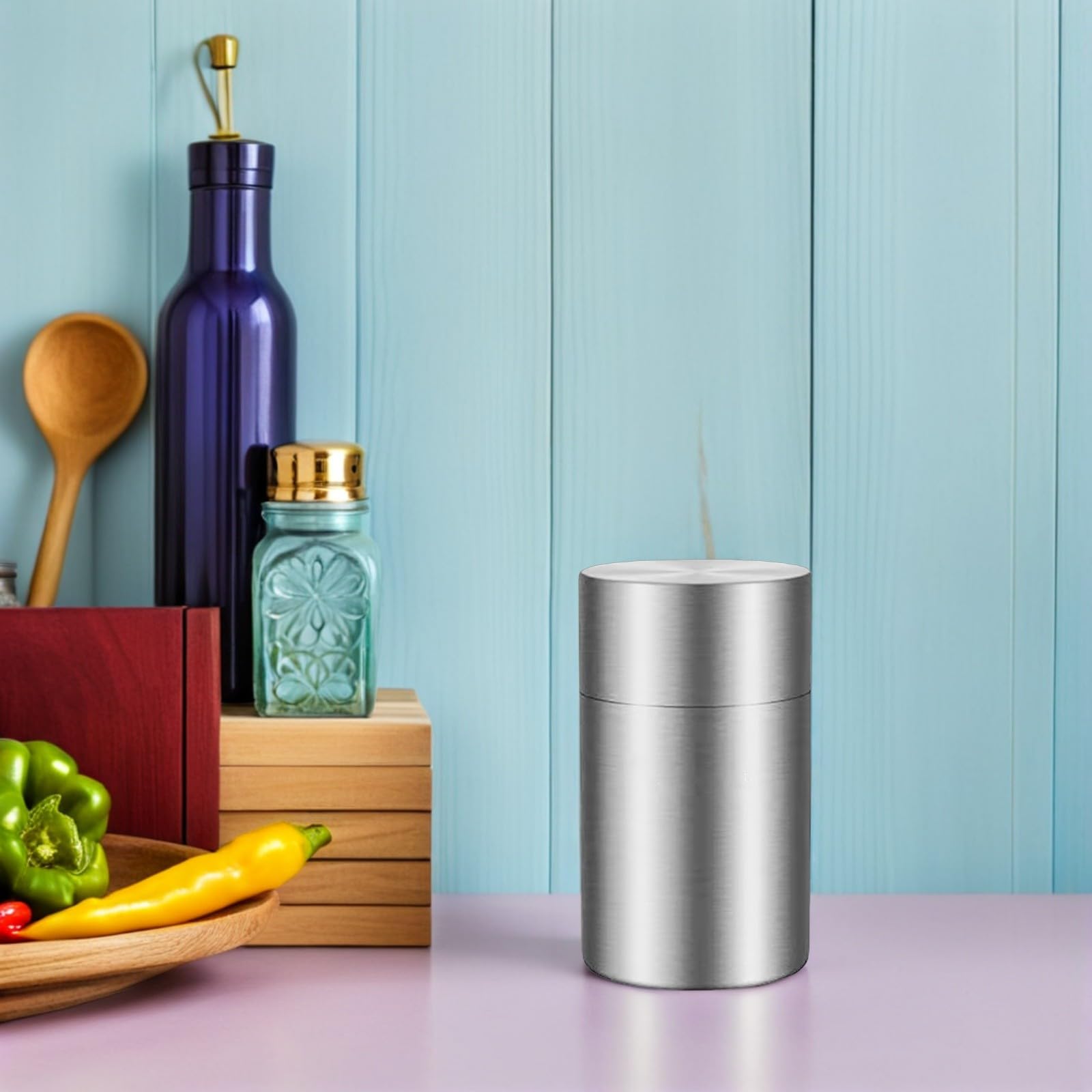 Sewroro 2 Latas de Té Metálicas con Doble Sellado para Almacenamiento de Hojas Sueltas, Café, Azúcar y Especias en Cocina