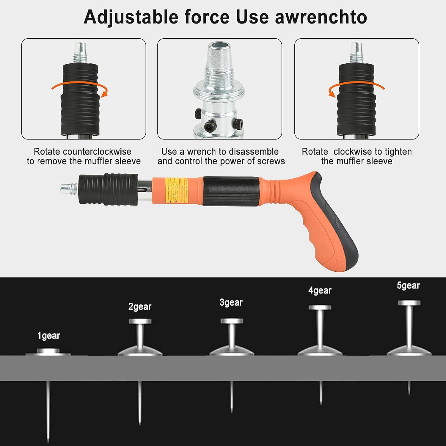 Manual Steel Nail Gun Tool With 110 Nails - Concrete Wall Fastening Kit