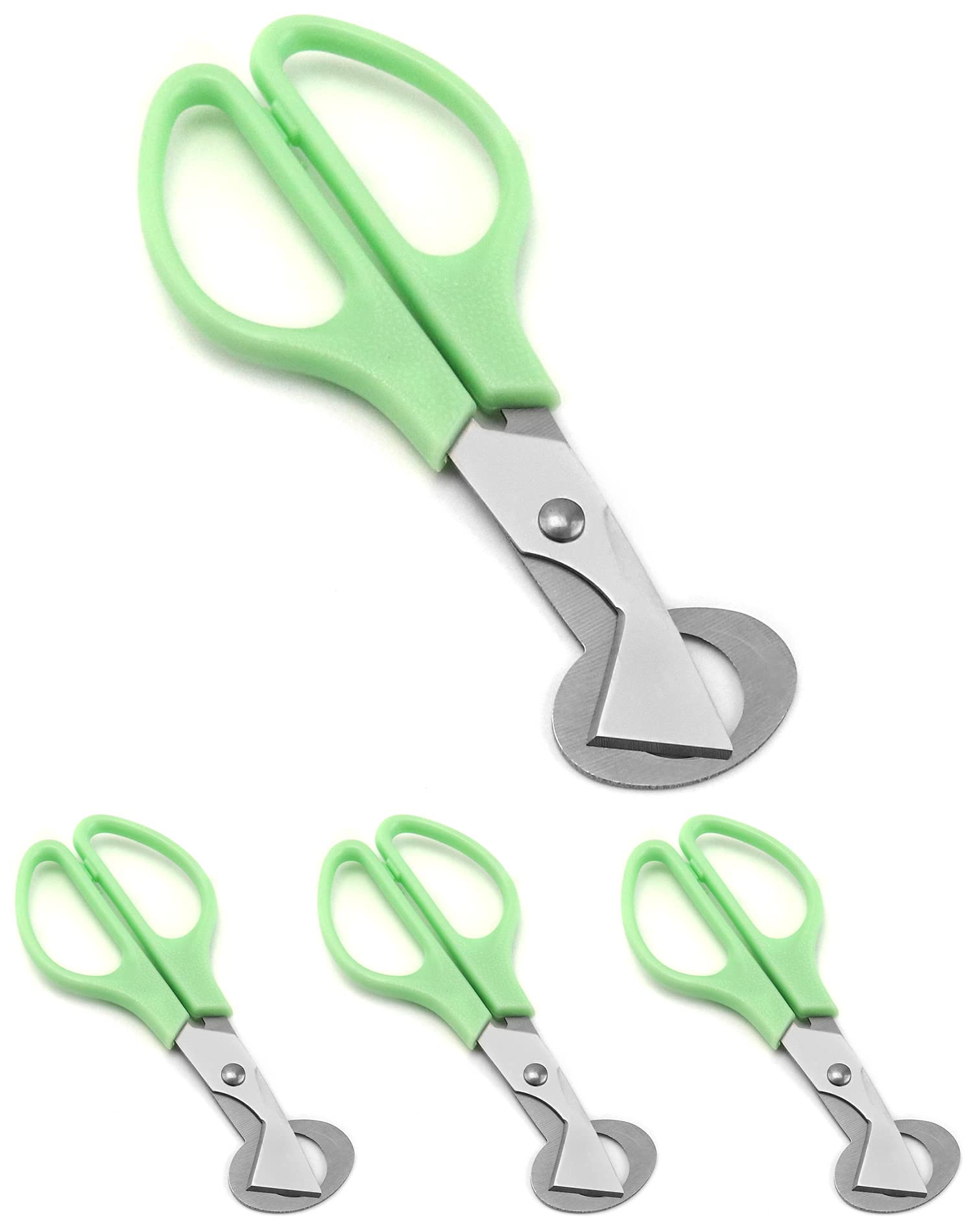 QWORK 4 Pezzi Forbici Uova di Quaglia in Acciaio Inossidabile per Cucina