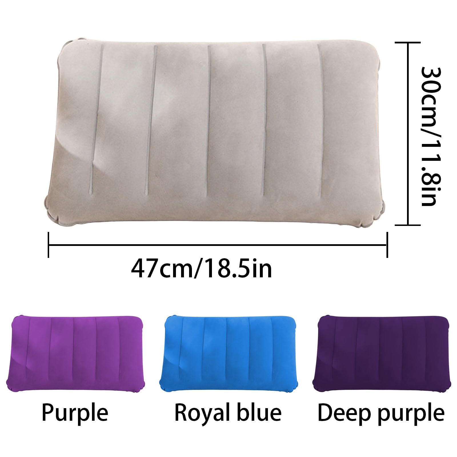 4 Piezas Almohadas Inflables de Viaje Almohadas Hinchables de Playa Almohada Hinchable Flocada para Camping Almohada de Exterior Ligera y Portátil Cojín de Aire para Oficinacon Inflador