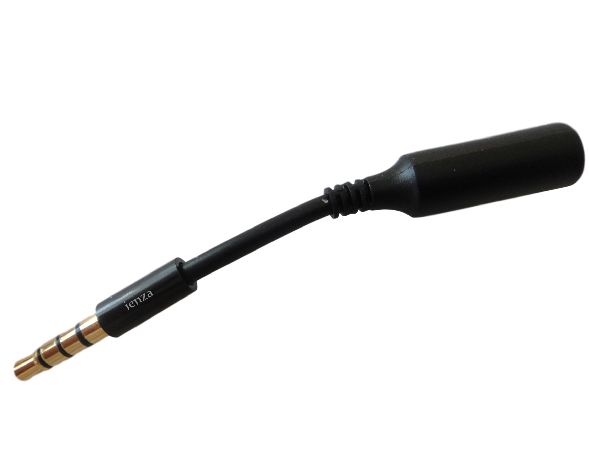 ienza® Audio Jack Extender/Adapter Cable for iPhone 5/5s/6/6s and Android Smartphone Battery and Thick Protective Cases (3.5mm 4-Pole Male to 3.5mm 4-