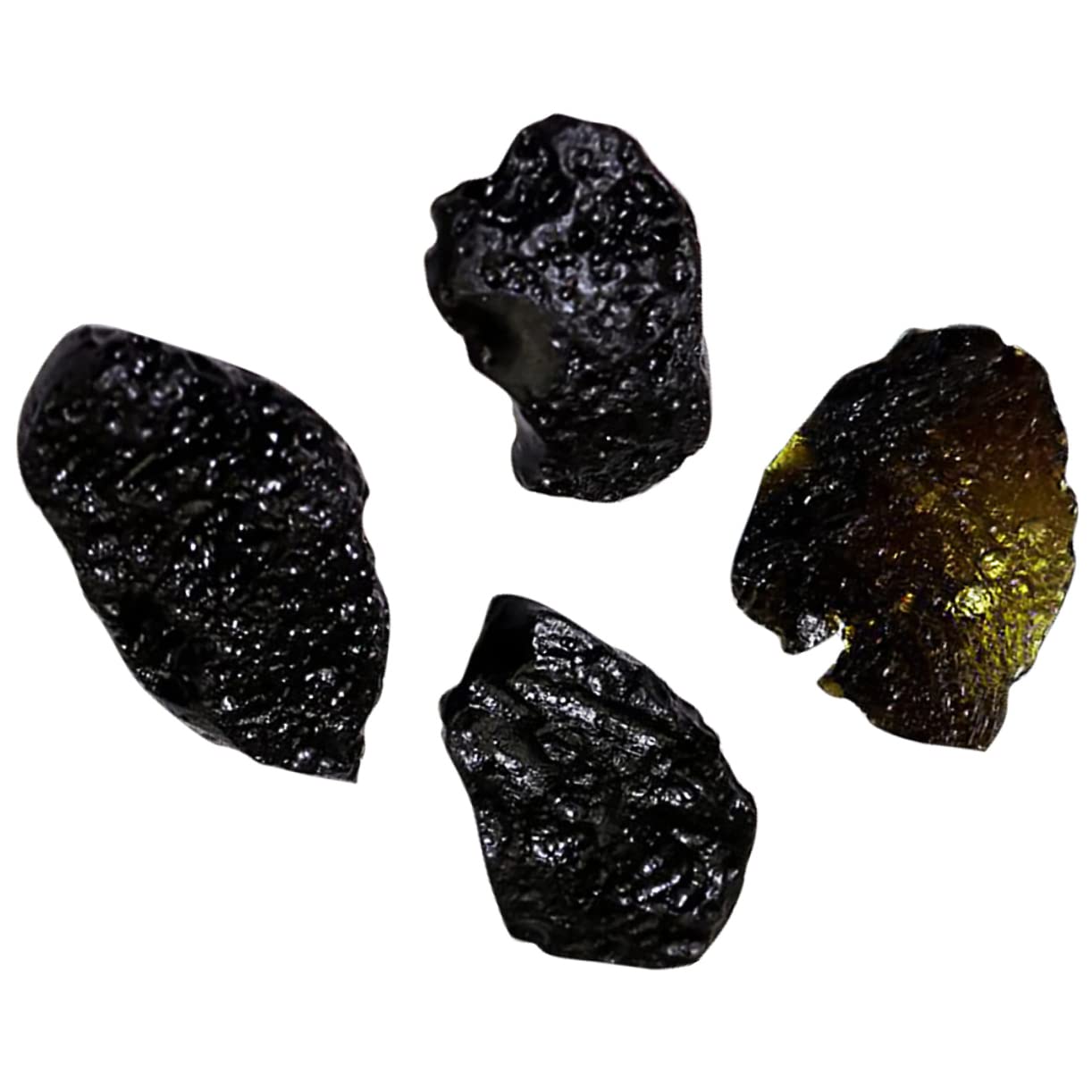 FELTECHELECTR 4pcs Genuine Meteorite Sample Pendant Real Decor for Home School Teaching Tool