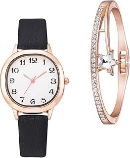 1 conjunto decorativo de pulseira de negócios e relógios pulseira presentes de couro vestido feminino joias relógio fino cristal elegante pulseira feminina strass moda marido com meninas, Conforme mostrado., 22X3CM, Centímetro