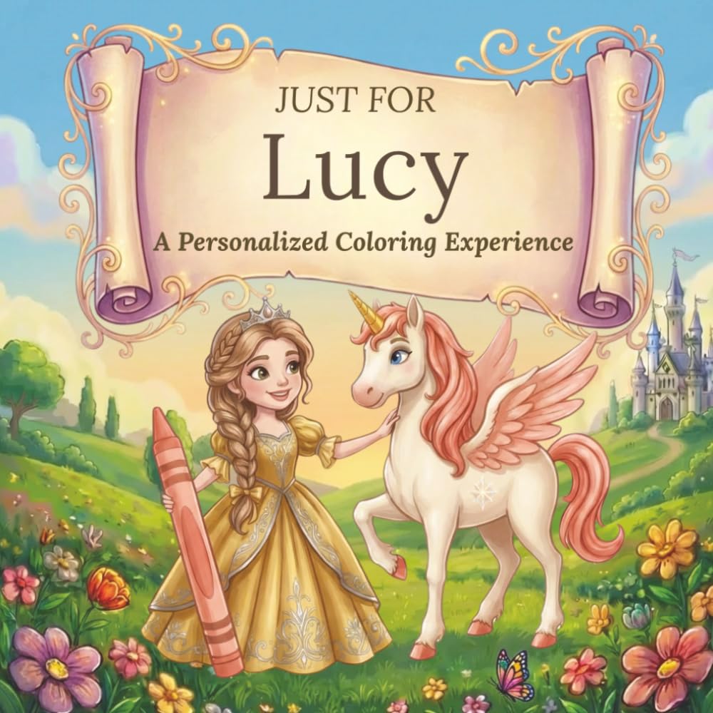 Just for Lucy: A Personalized Coloring Experience: 50 total coloring pages | 28 coloring pages featuring Lucy's name | 22 coloring pages themed for girls (Personalized Coloring Book Series)