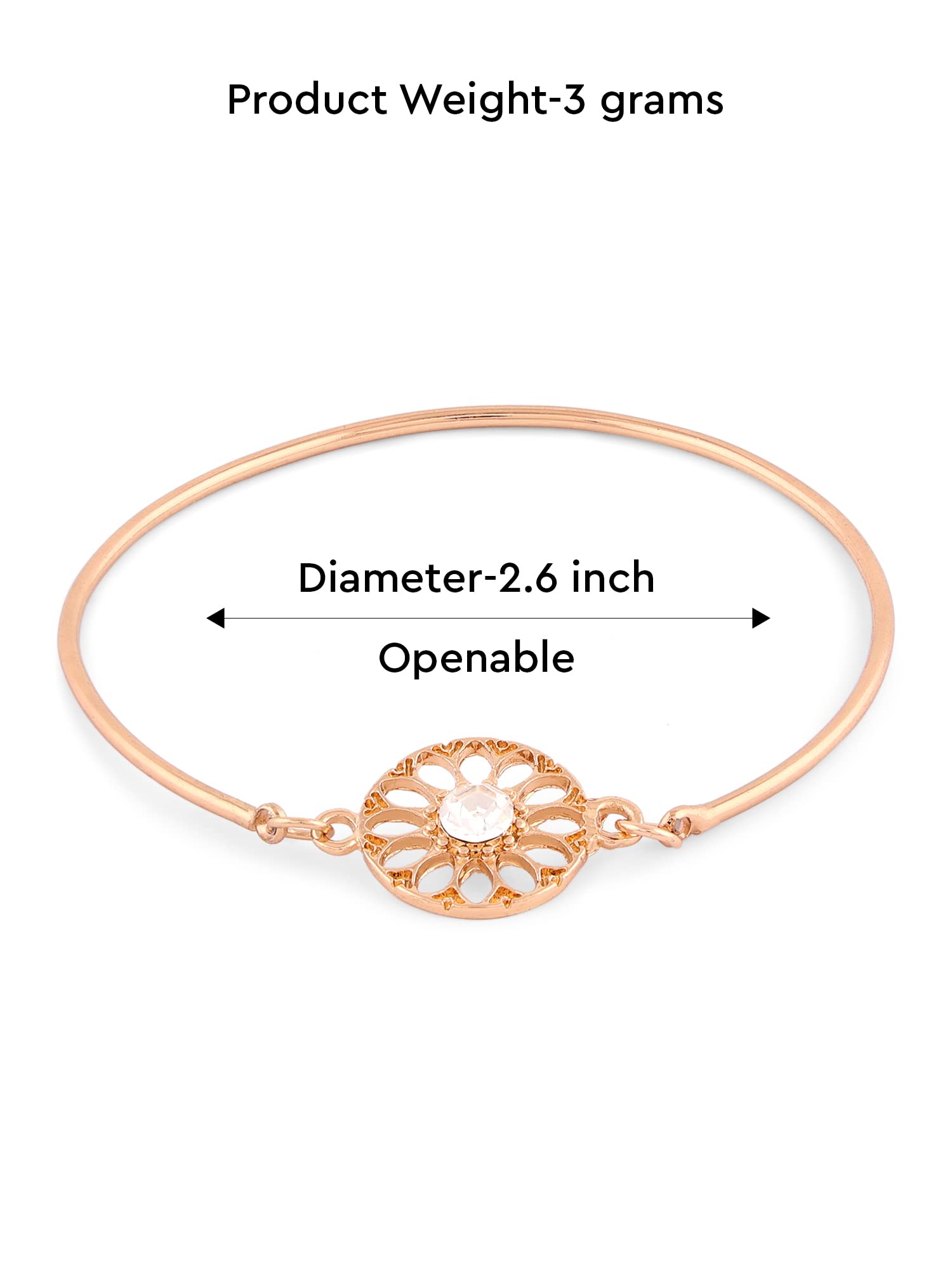 Contemporary Style Flower Kada Bracelet For Women