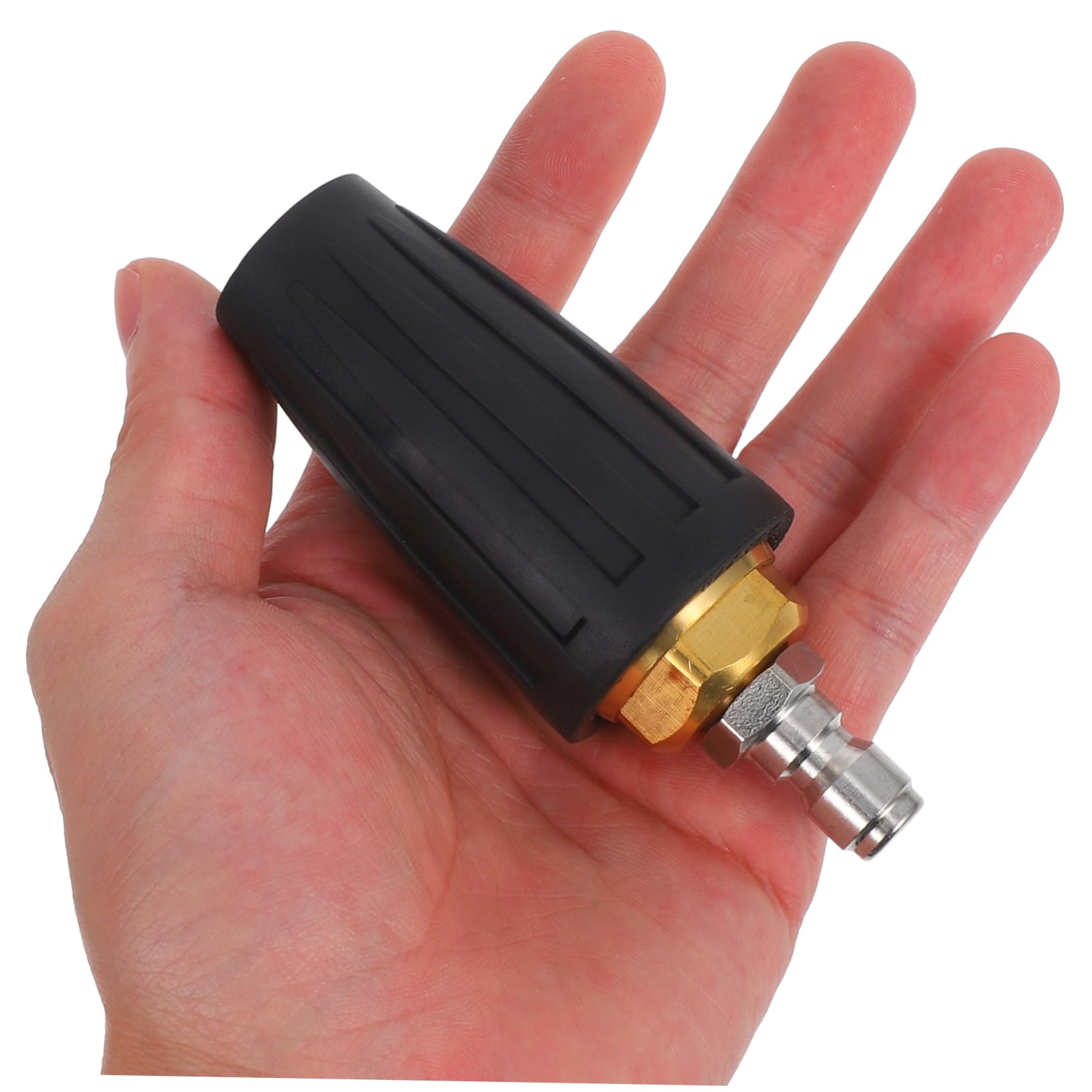 Ugello ad Alta Pressione Rotante Turbo Quick Connect 1/4 4000 Psi | Nero, Gomma e Acciaio Inossidabile Ottone, per Pulizia Industriale su Mattoni e Superfici Varie