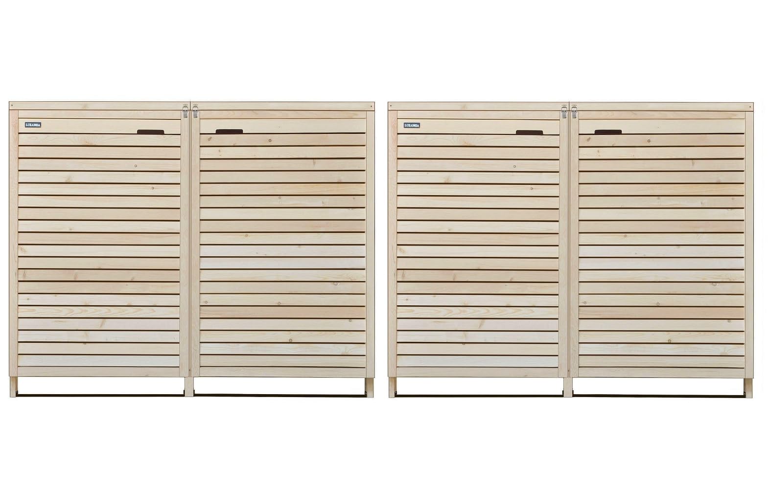 Mülltonnenbox Mülltonnenverkleidung 4 Tonnen Mülltonnecontainer Holz Natur 240L vormontiert mit Rückwand Adria