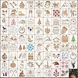 EAPIKON 80 pezzi Maschere Natalizie Riutilizzabili, 7,6 cm Stencil di Pittura per Hobby Creativi, Template in Plastica per Bambini Adulti, per Scrapbooking, Legno, Muri, Tela, Decorazioni Festive