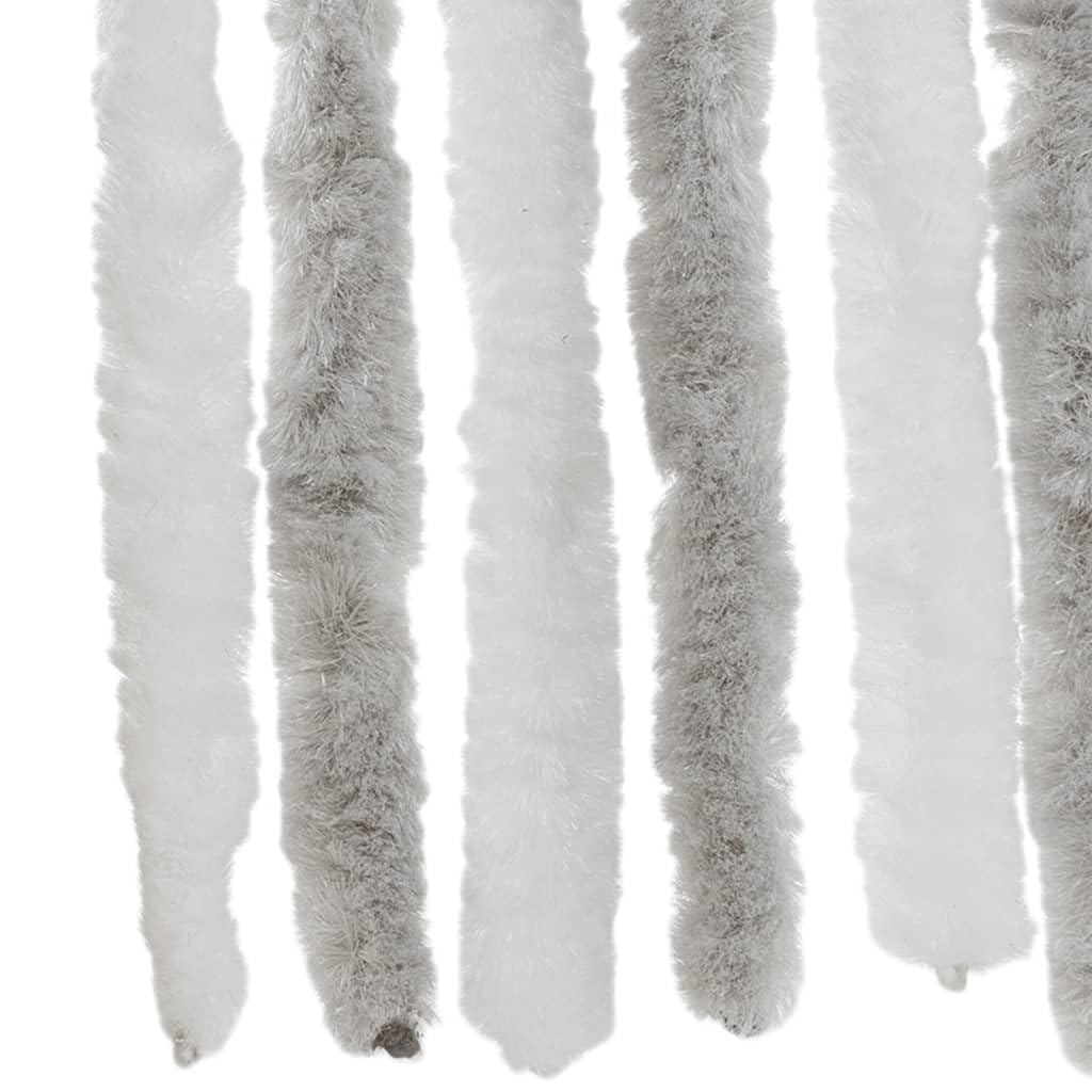 Rideau anti-mouches, gris clair et blanc, 100 x 200 cm