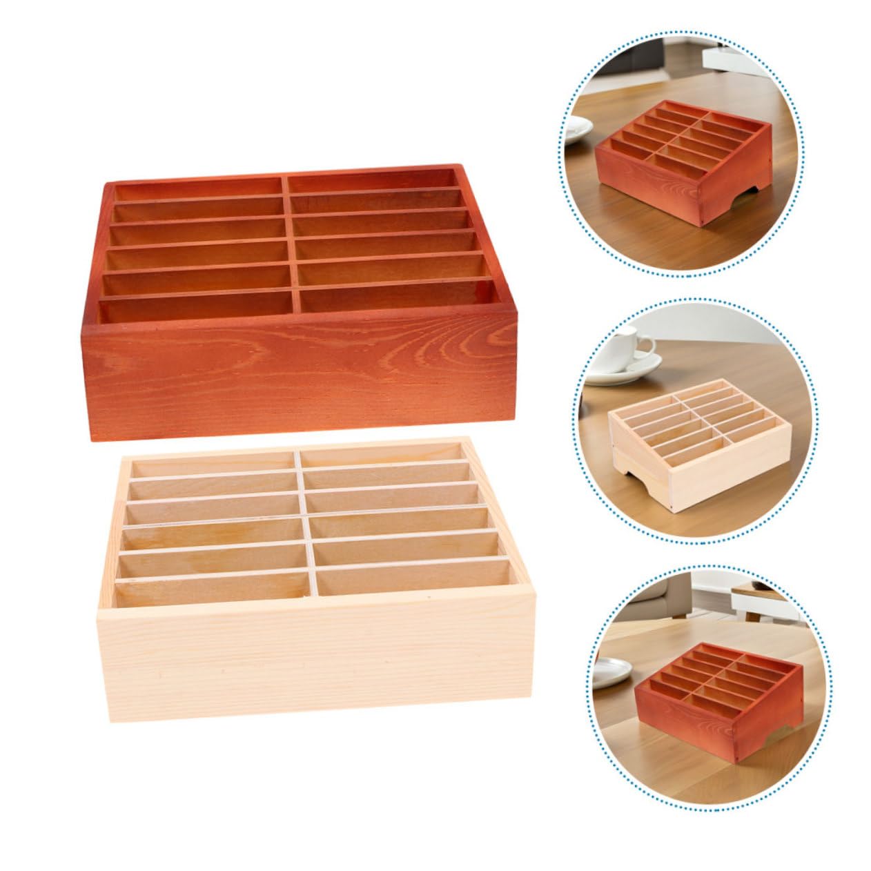 2 Pezzi Organizer Scrivania in con Scomparti Multipli Scatola Cellulare per Aula e Ufficio Supporto Versatile per Telefoni Penne e Piccoli Oggetti
