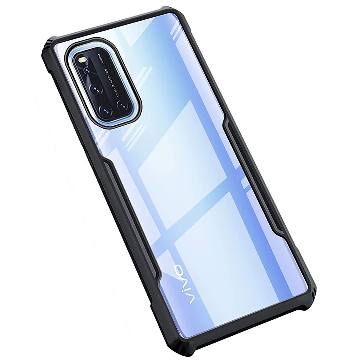 LIRAMARK Transparent Clear Shock Proof Back Cover Case Designed for Vivo V19 (Black) (B0BZ8HJFP4) Amazon Price History, Amazon Price Tracker