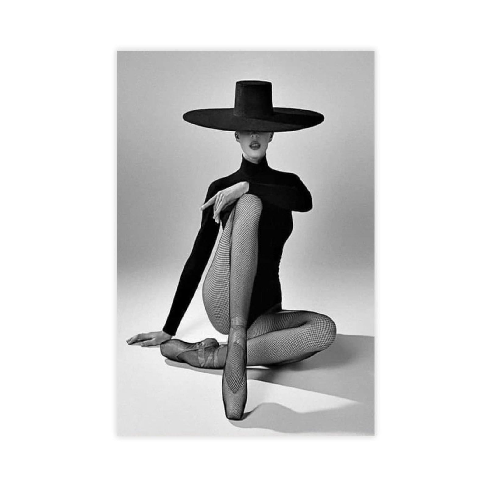 PHTHDB Mysterious Dancer in Black, Ballet Wall Art Canvas Poster Bedroom Decor Gift