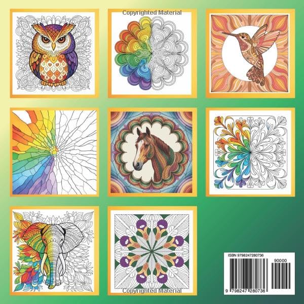 MINDFULNESS COLORING BOOK FOR ADULTS: 130 Unique Mandala Patterns for Stress Relief & Relaxation. - Image 2